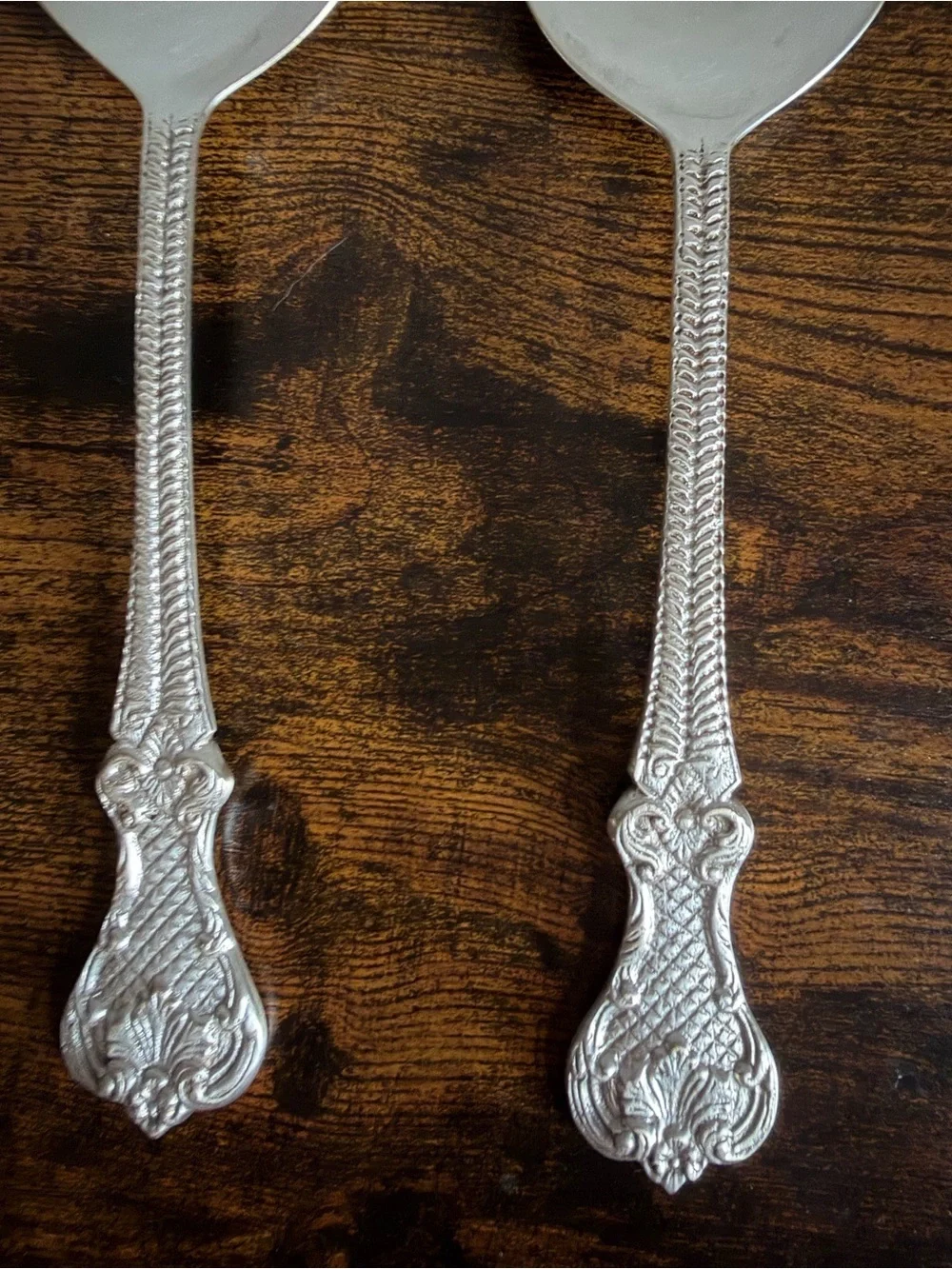 Vintage Silverplate Salad Serving Spoon & Fork Set
